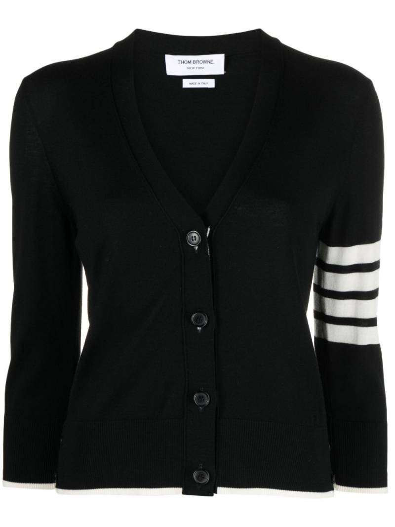 Thom Browne 4-Bar virgin wool cardigan - Black von Thom Browne