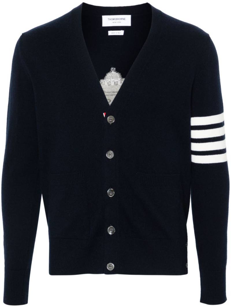 Thom Browne 4-Bar virgin-wool cardigan - Blue von Thom Browne