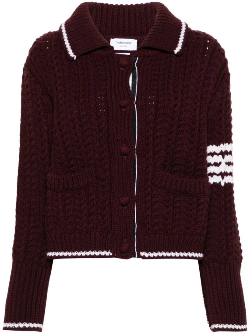 Thom Browne 4-Bar virgin wool cardigan - Red von Thom Browne