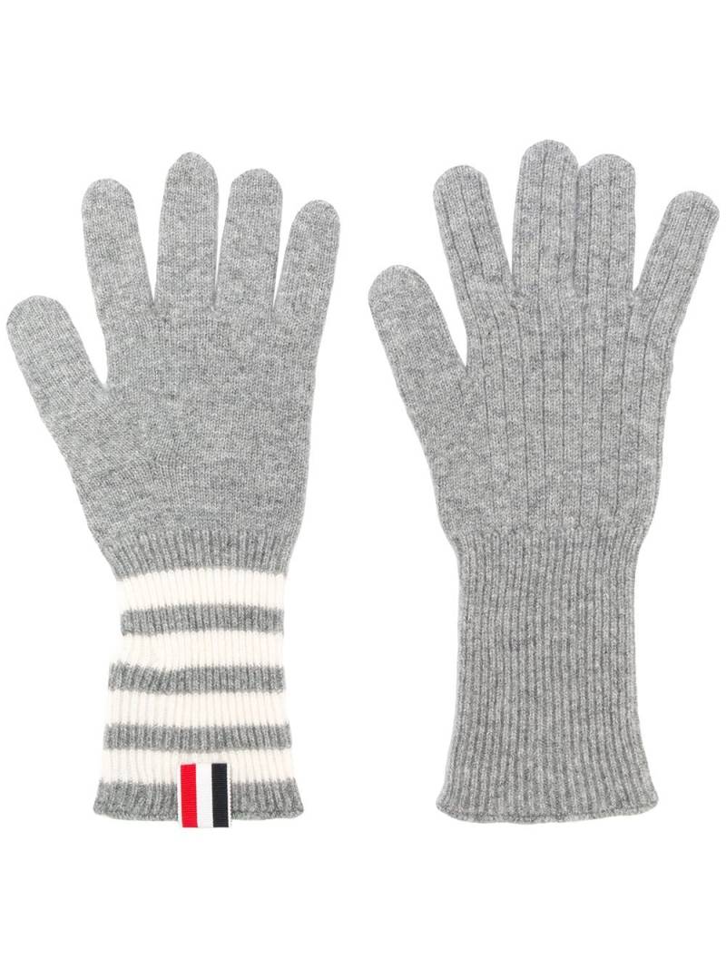 Thom Browne 4-bar Cashmere Gloves - Grey von Thom Browne