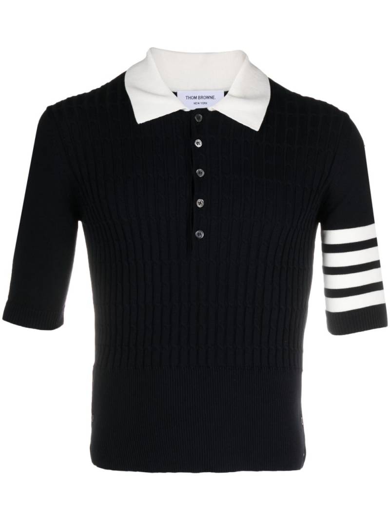 Thom Browne 4-bar stripe polo shirt - Blue von Thom Browne