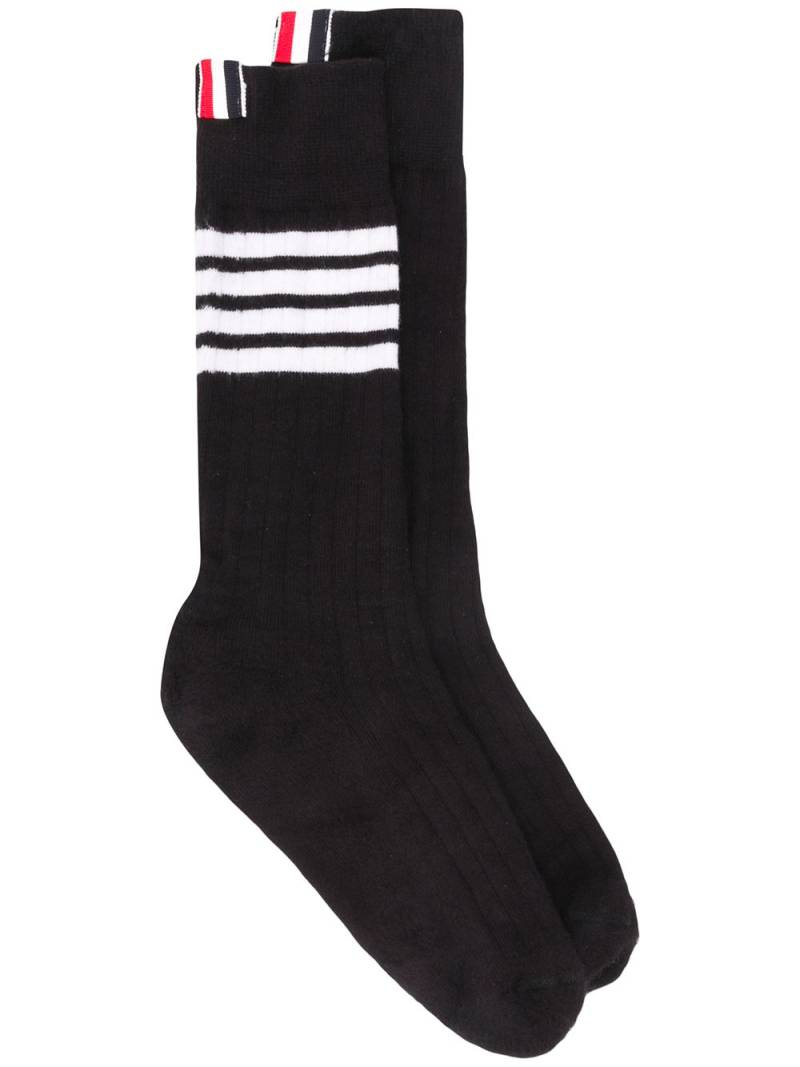 Thom Browne Athletic Mid-Calf 4-Bar socks - Black von Thom Browne