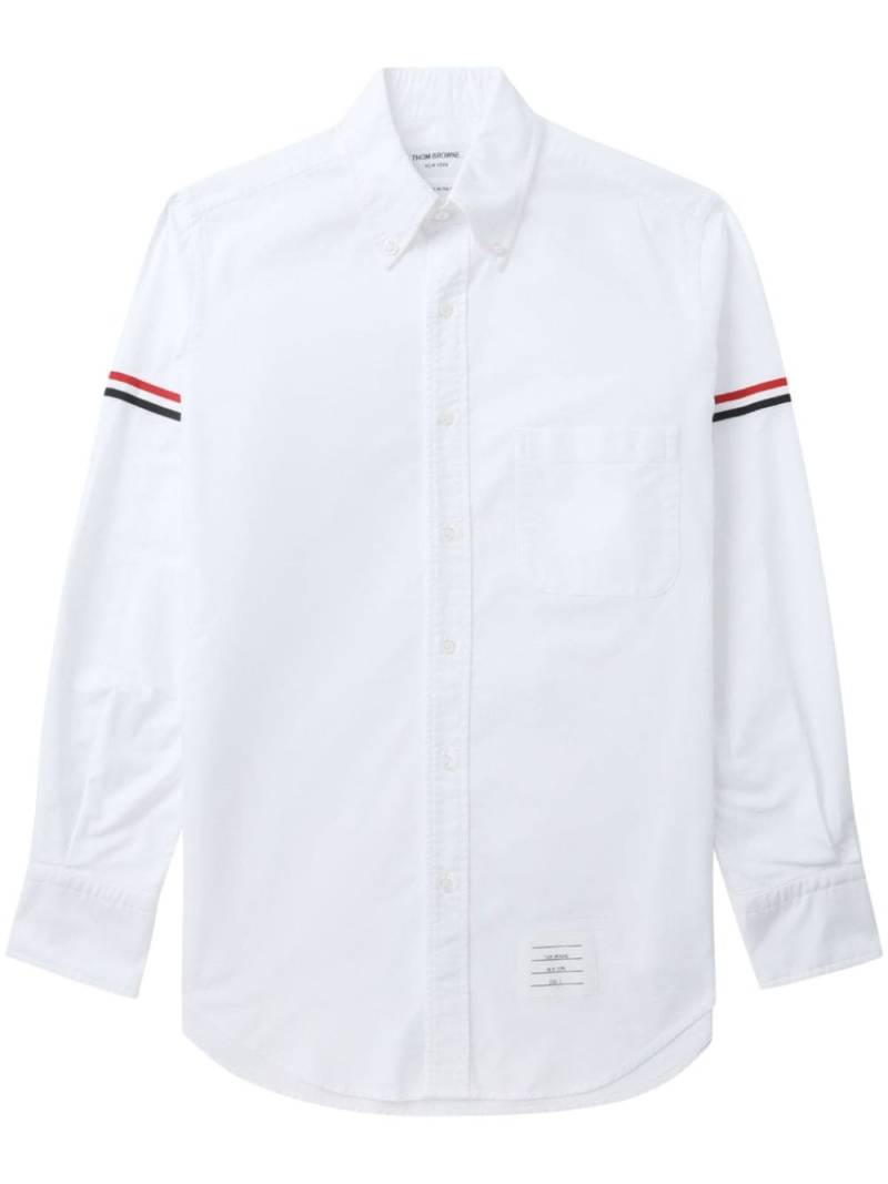 Thom Browne grosgrain-armband Oxford shirt - White von Thom Browne