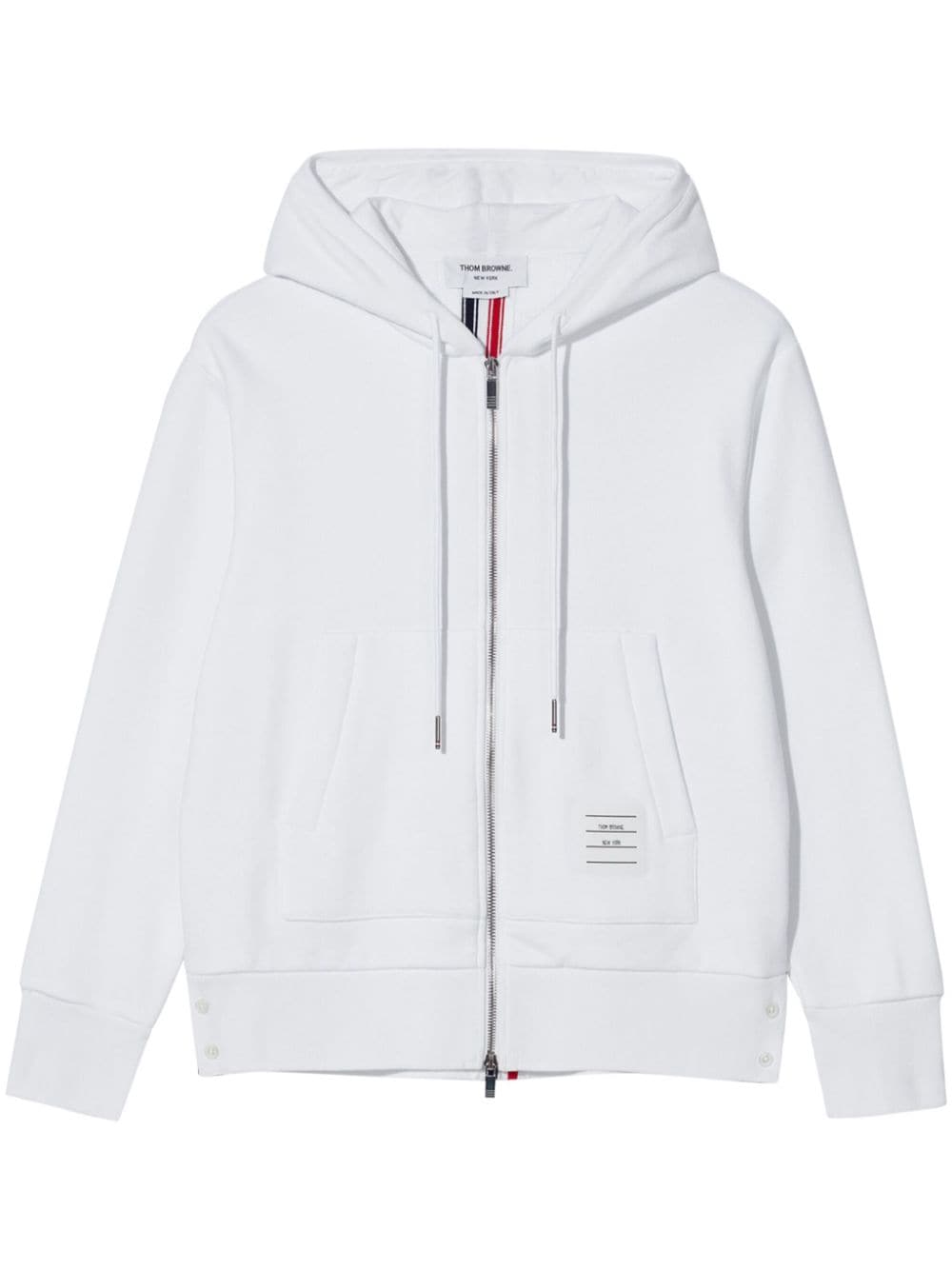 Thom Browne RWB-stripe cotton zip-up hoodie - White von Thom Browne