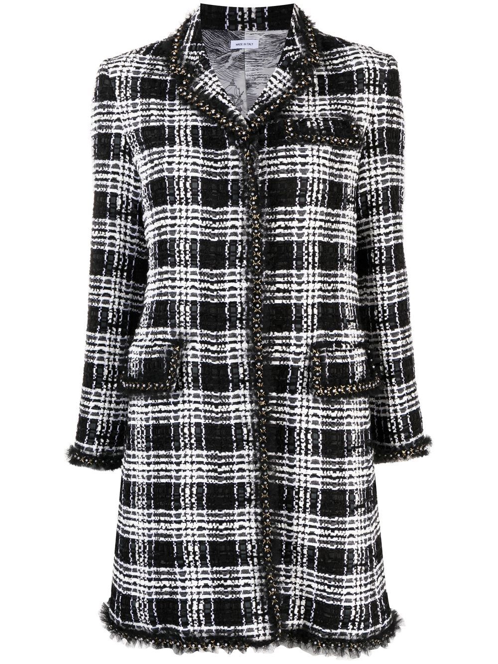 Thom Browne Chesterfield tweed midi dress - Black von Thom Browne