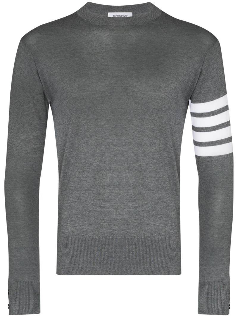 Thom Browne 4-Bar Merino Pullover - Grey von Thom Browne