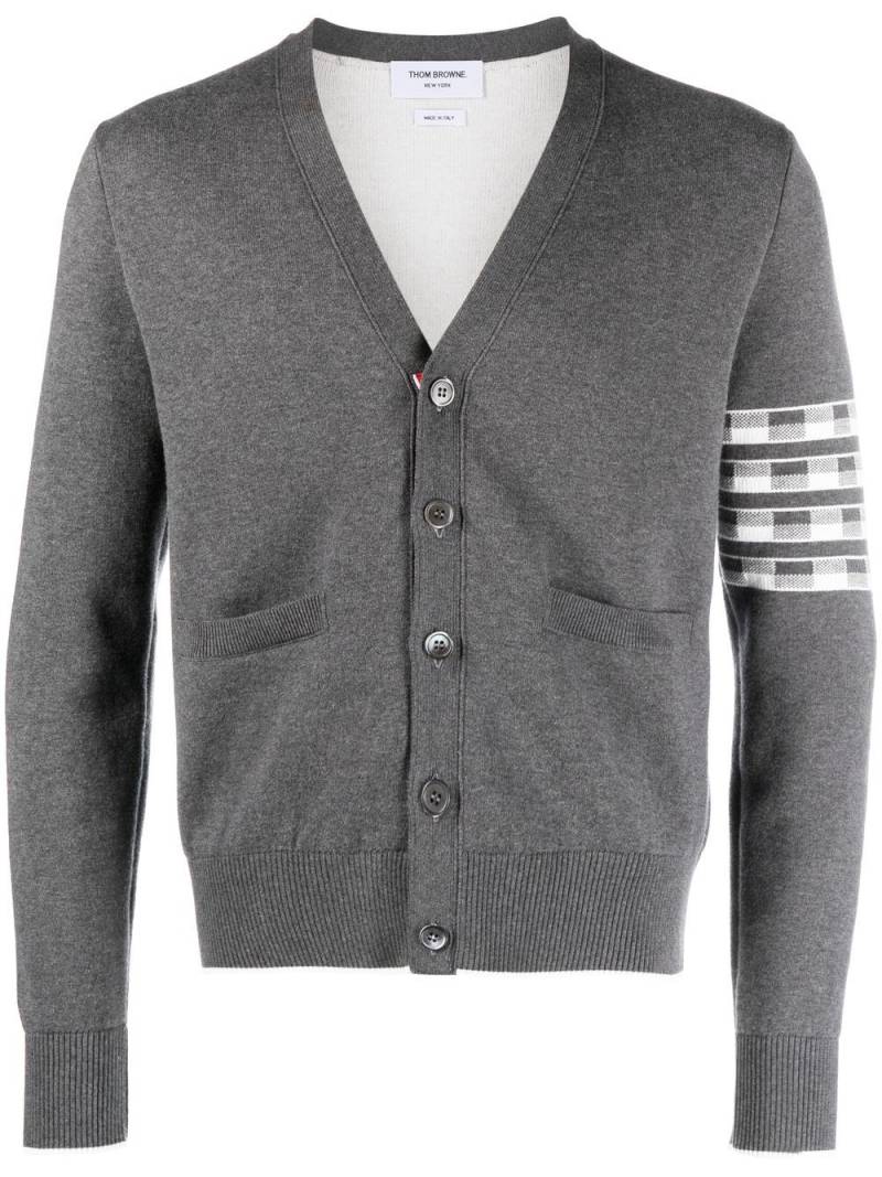 Thom Browne Hector 4-Bar V-neck cardigan - Grey von Thom Browne