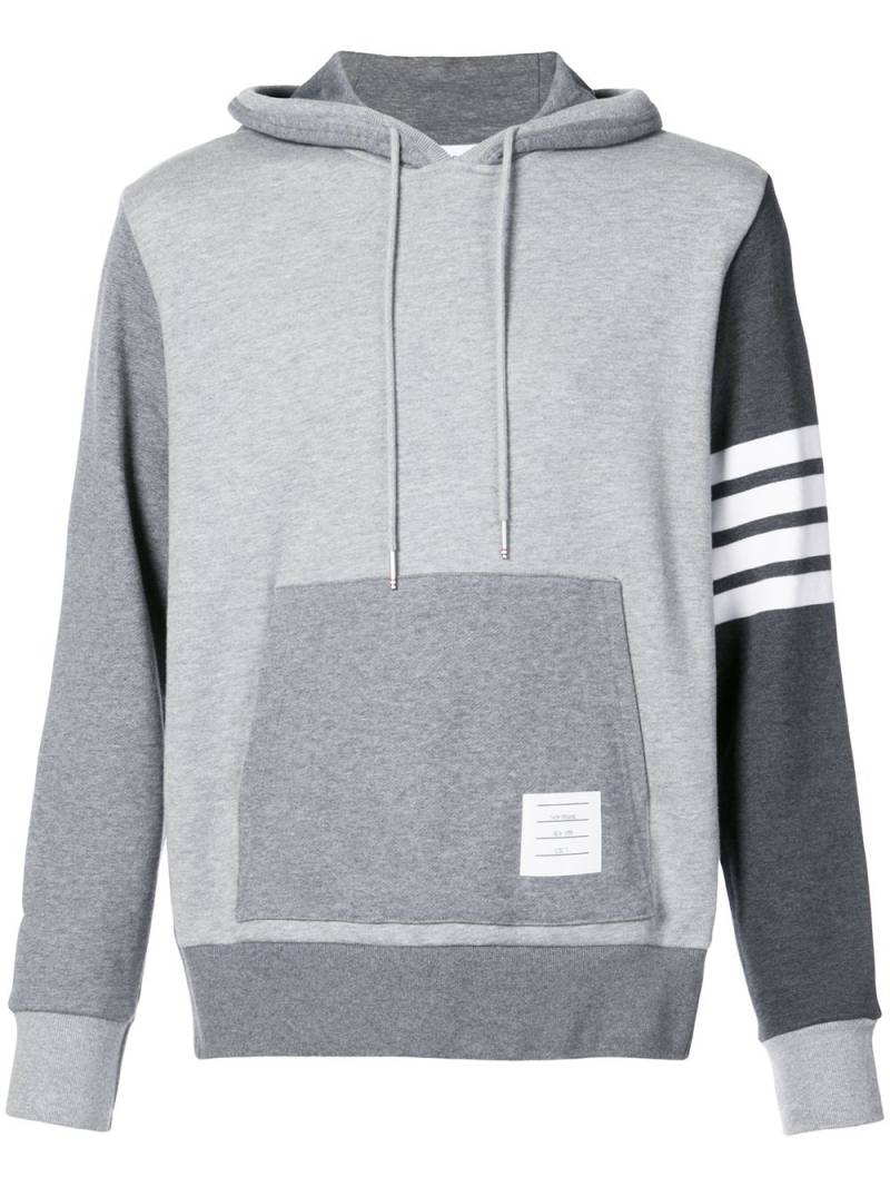 Thom Browne 4-Bar Tonal Fun-Mix Hoodie - Grey von Thom Browne