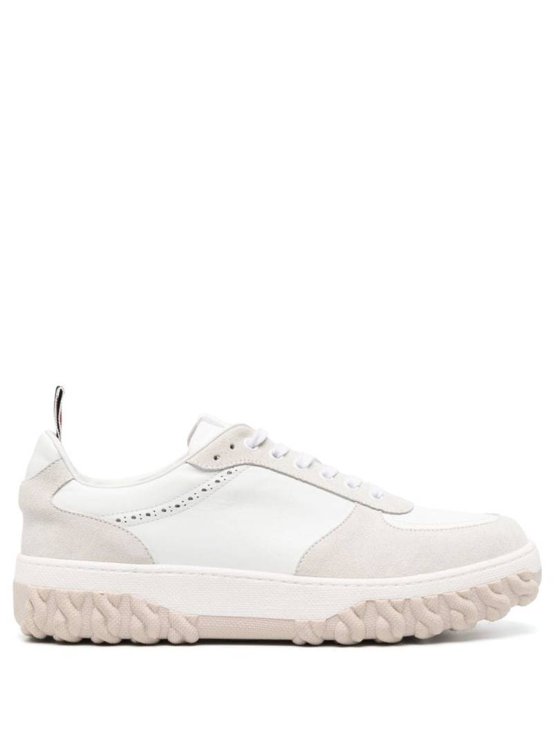 Thom Browne Letterman panelled lace-up sneakers - White von Thom Browne