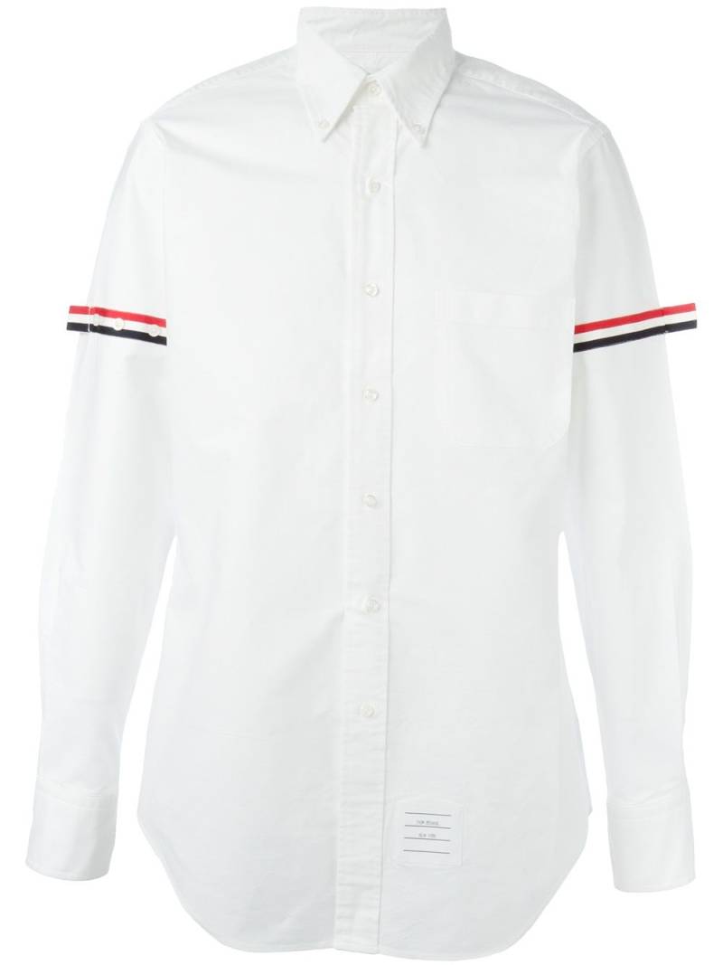 Thom Browne grosgrain-armband cotton shirt - White von Thom Browne