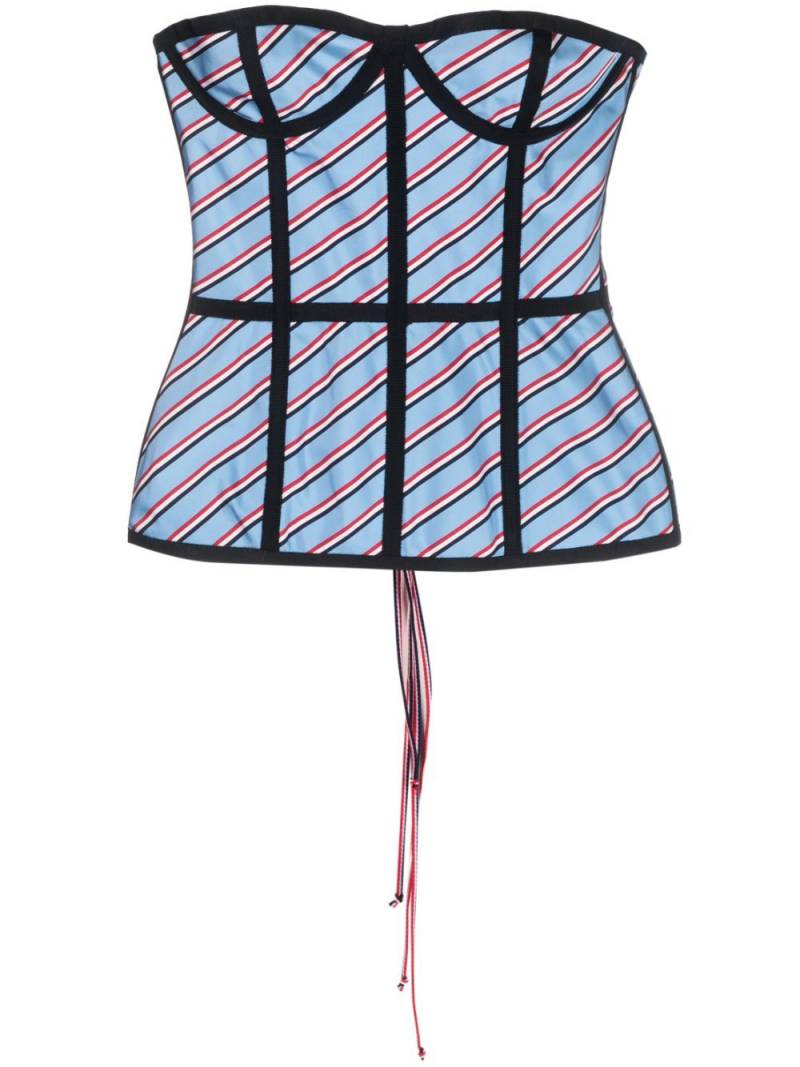 Thom Browne multi-panel corset top - Blue von Thom Browne