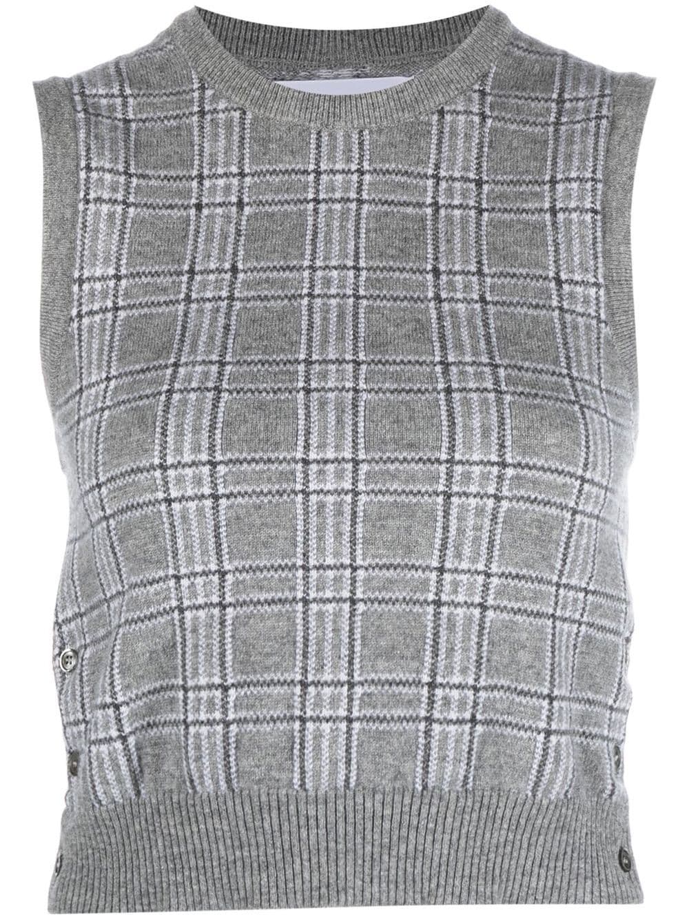 Thom Browne Pow cropped crew neck shell top - Grey von Thom Browne