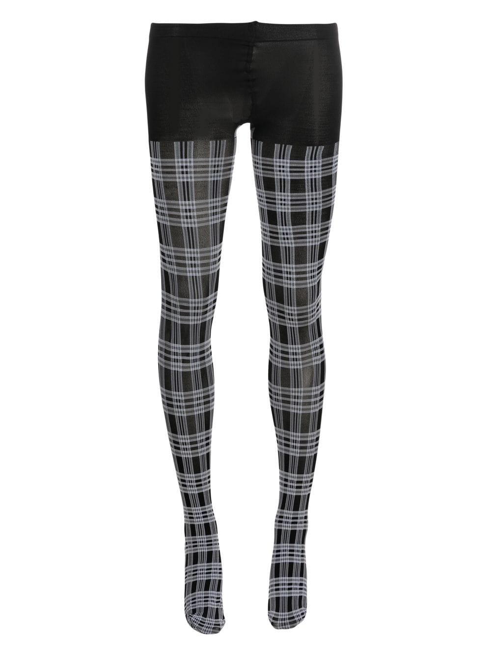 Thom Browne Prince-of-Wales check opaque tights - Black von Thom Browne