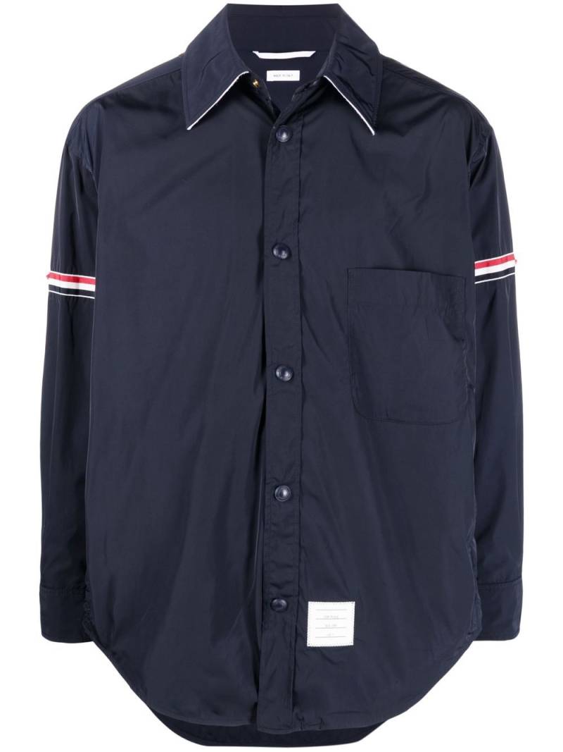 Thom Browne RWB Stripe logo-patch shirt jacket - Blue von Thom Browne