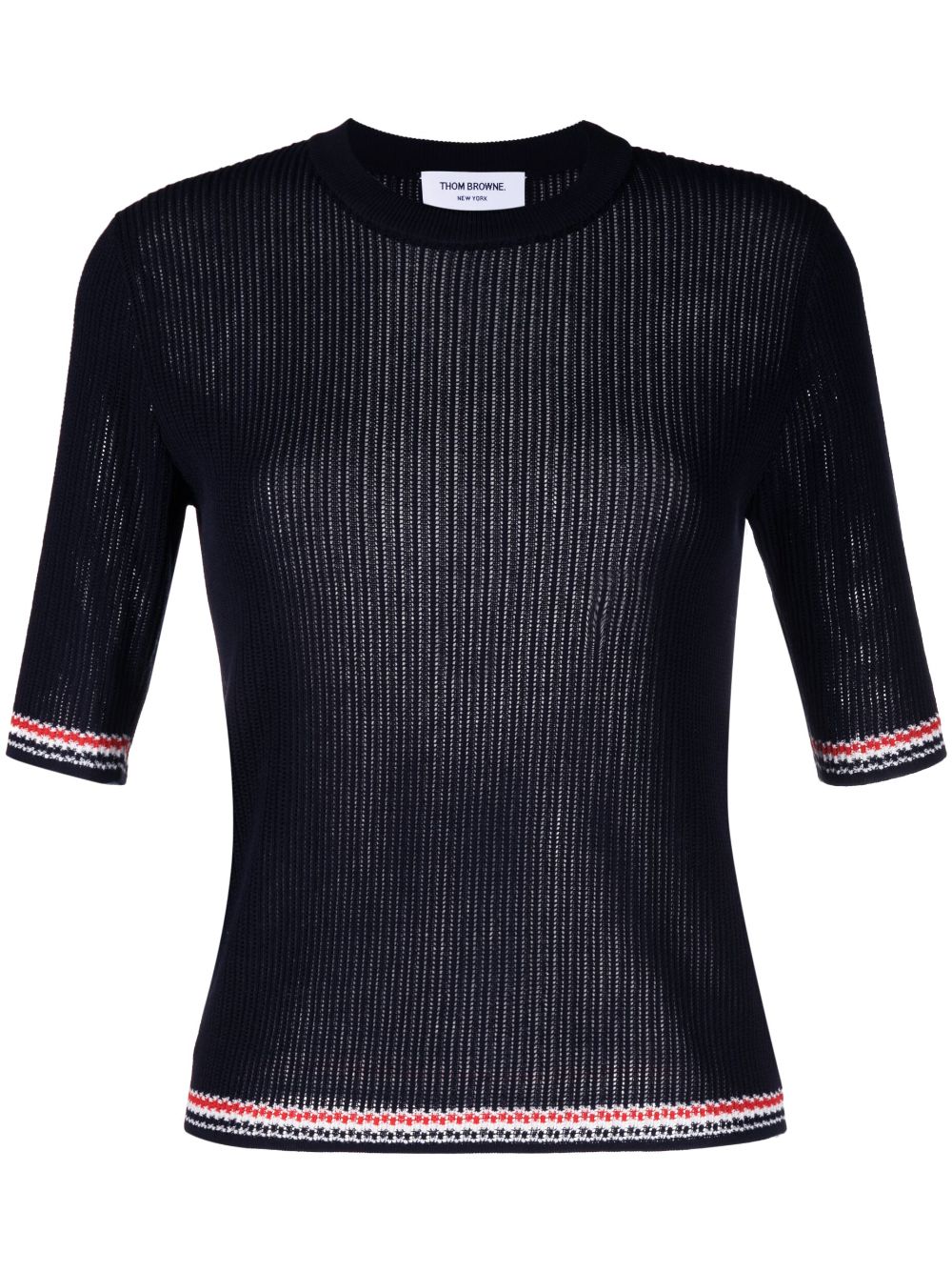 Thom Browne RWB Stripe pointelle-knit top - Blue von Thom Browne