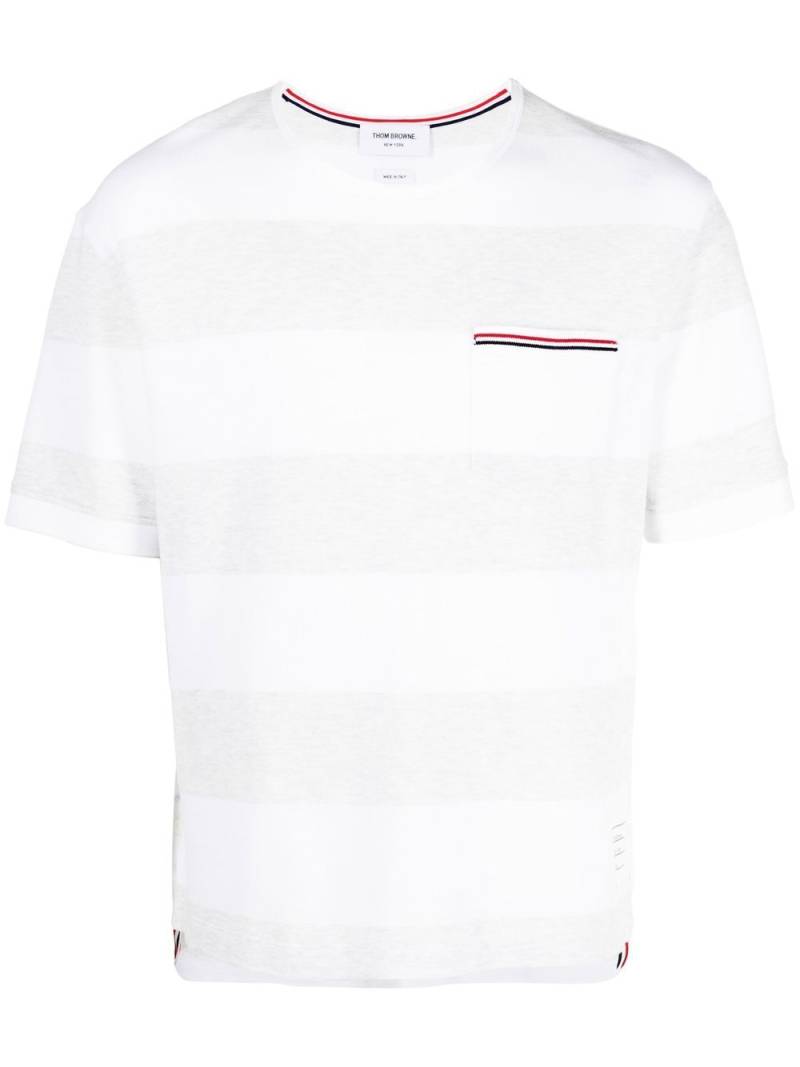 Thom Browne RWB pocket striped T-shirt - Grey von Thom Browne