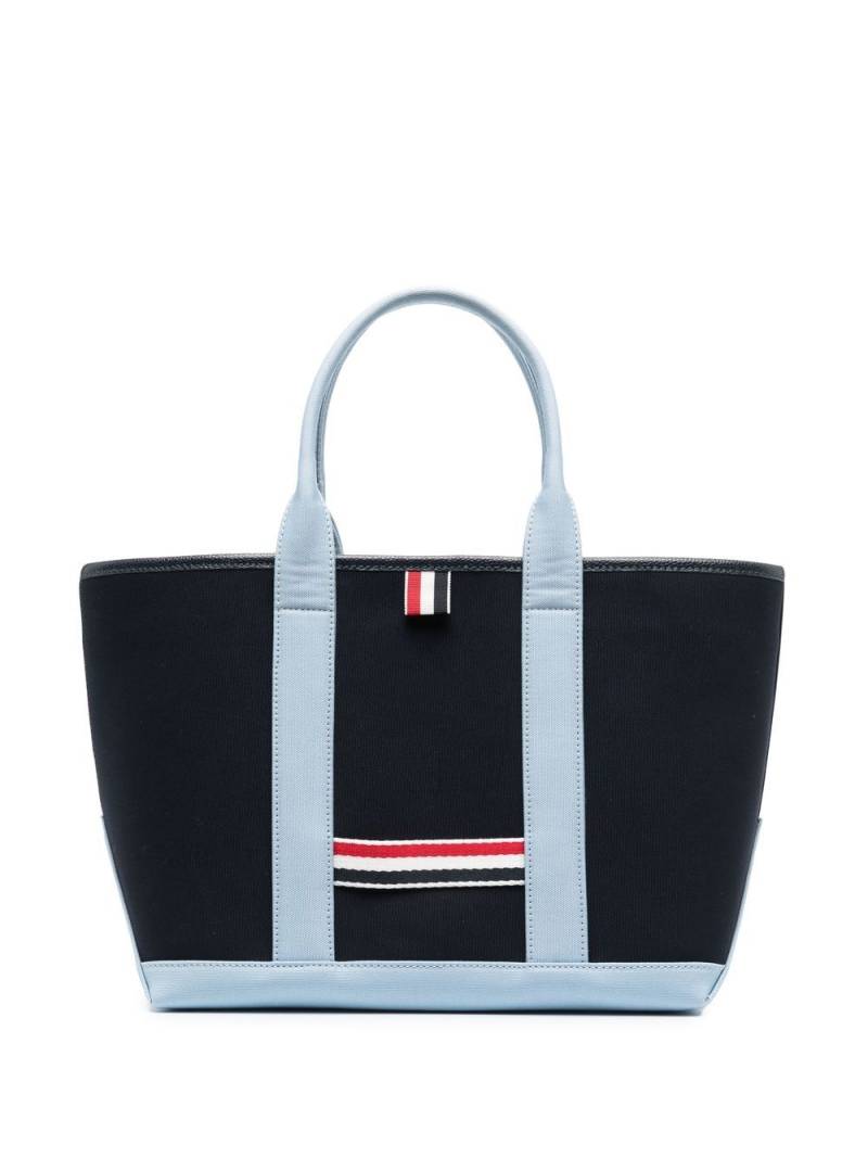 Thom Browne RWB-stripe canvas tote bag - Blue von Thom Browne