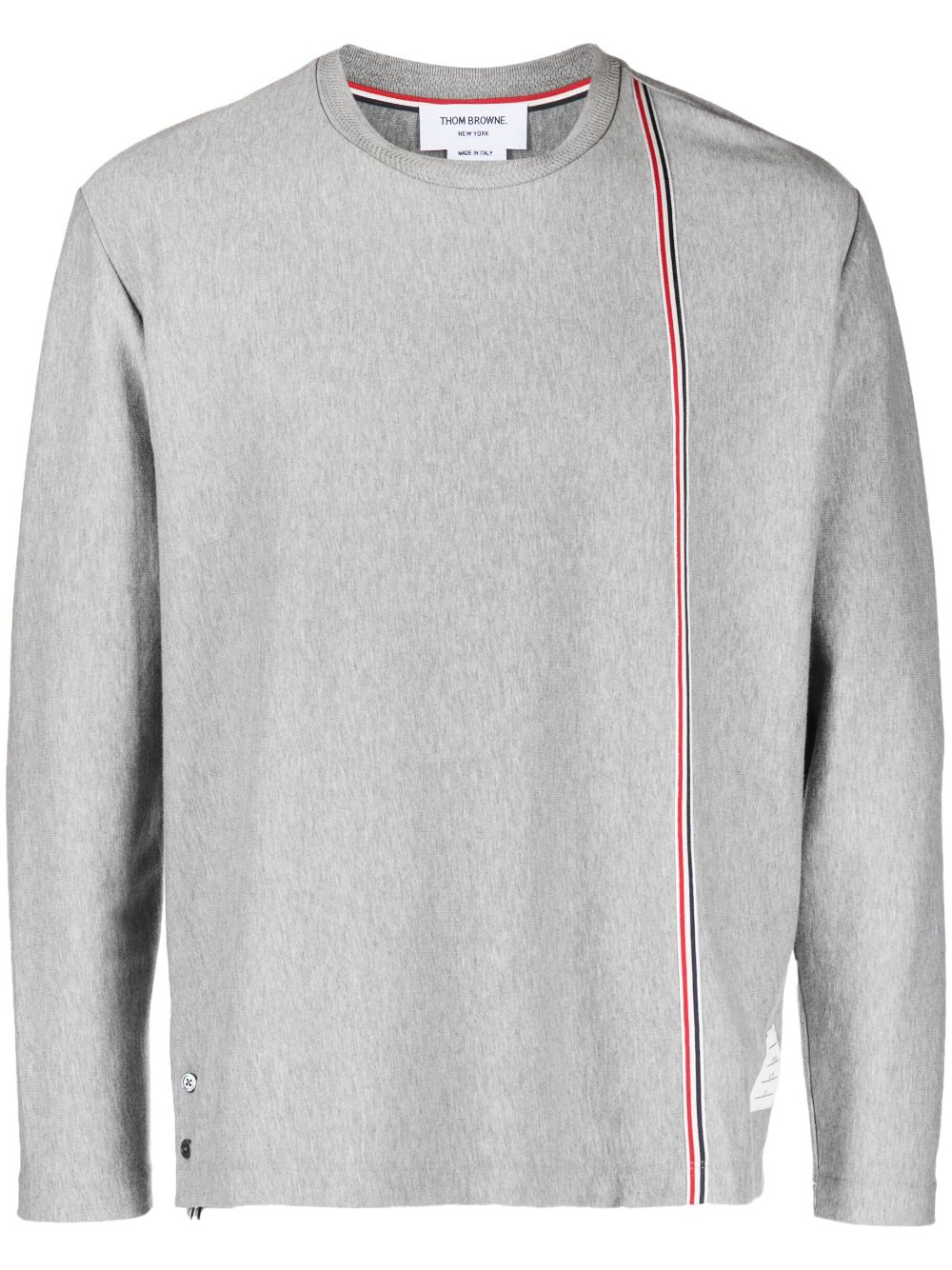 Thom Browne RWB stripe cotton T-shirt - Grey von Thom Browne