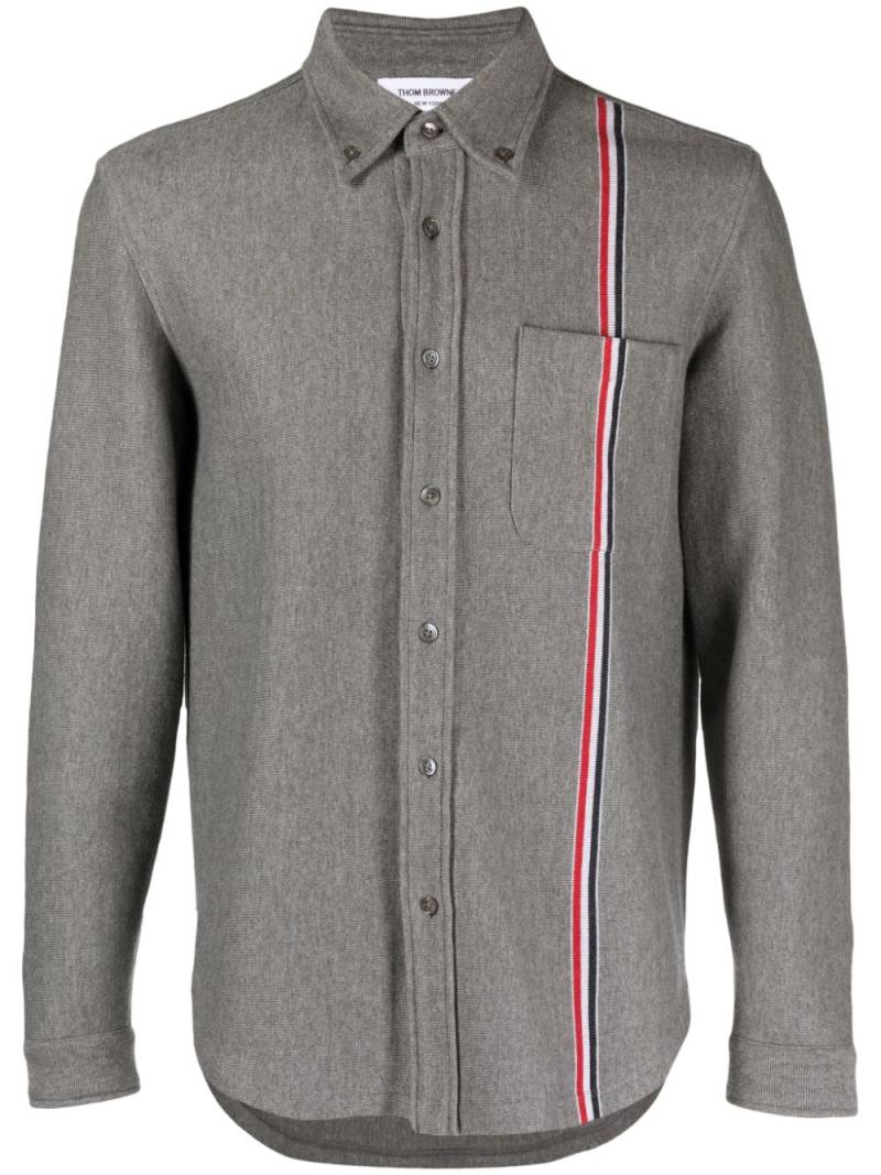 Thom Browne RWB-stripe cotton overshirt - Grey von Thom Browne