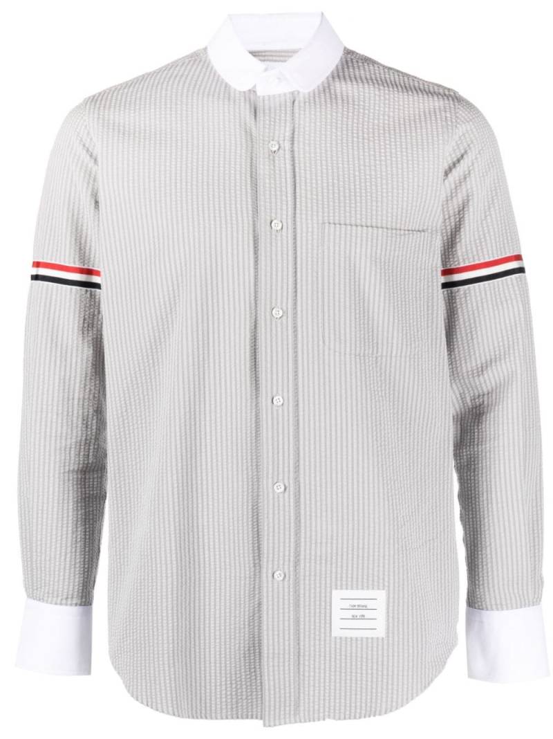 Thom Browne RWB stripe cotton shirt - Grey von Thom Browne