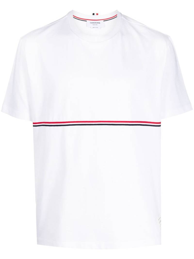 Thom Browne RWB-stripe crew-neck T-shirt - White von Thom Browne