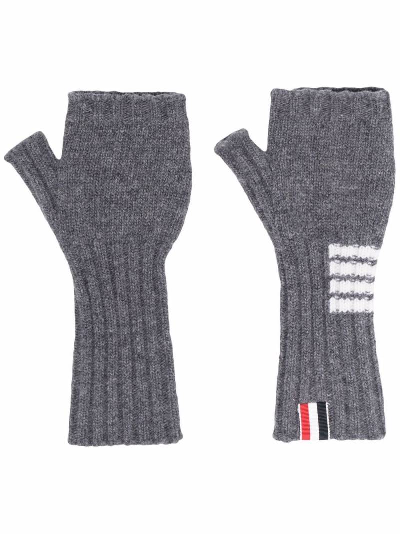 Thom Browne RWB stripe fingerless gloves - Grey von Thom Browne