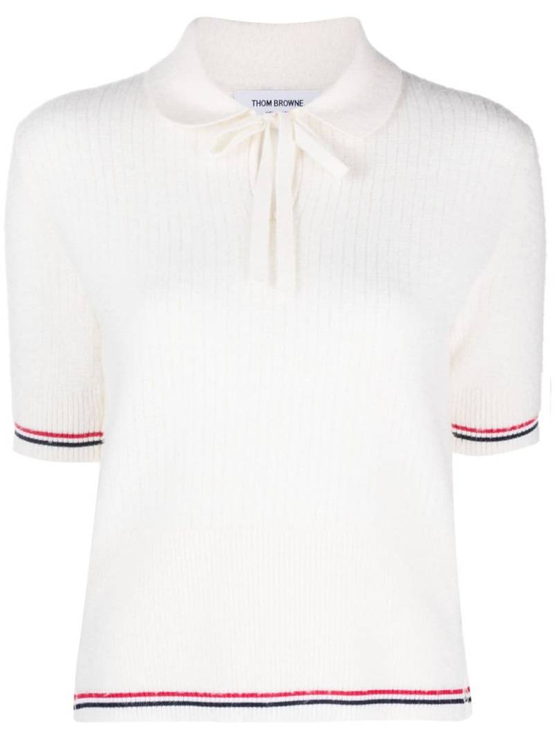 Thom Browne RWB-stripe knitted T-shirt - White von Thom Browne