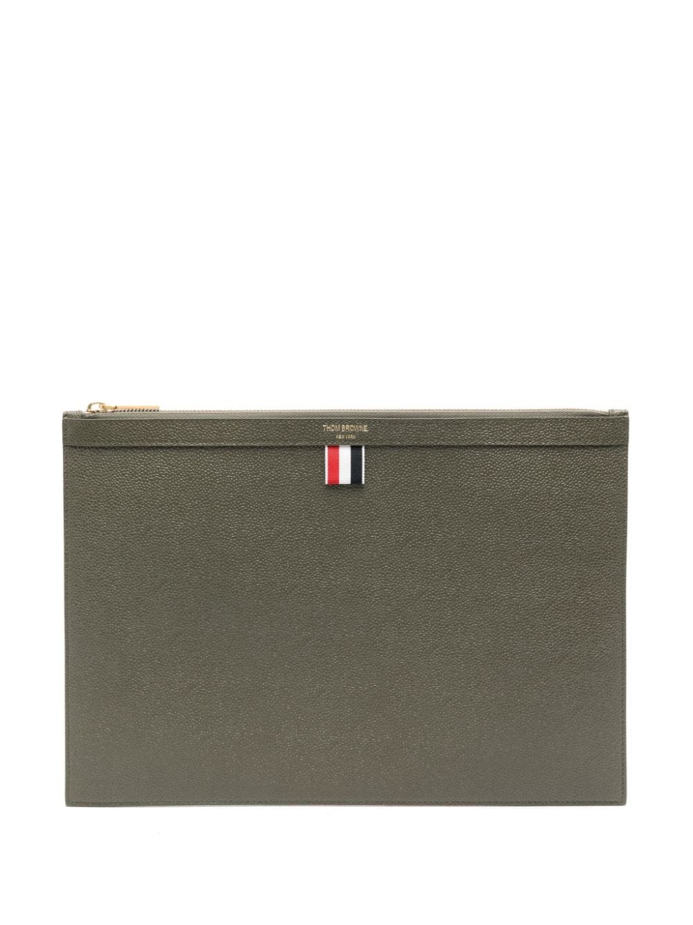Thom Browne RWB-stripe leather briefcase - Green von Thom Browne