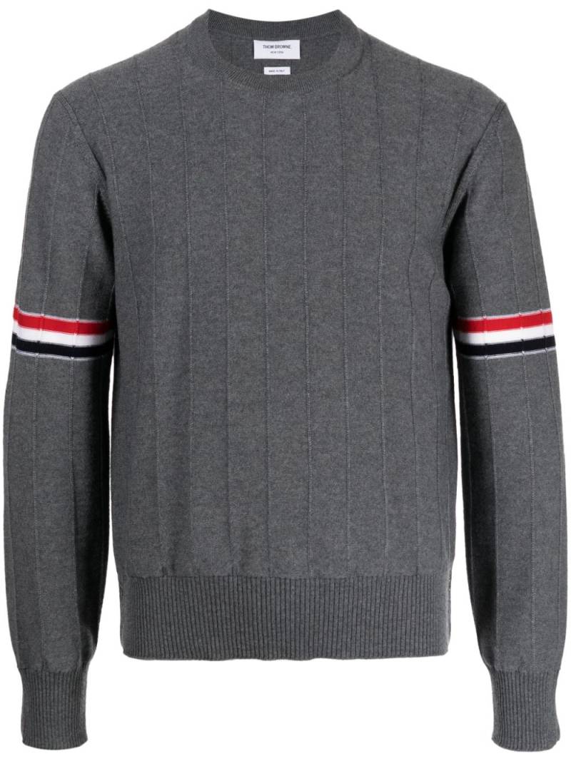 Thom Browne RWB-stripe long-sleeve jumper - Grey von Thom Browne