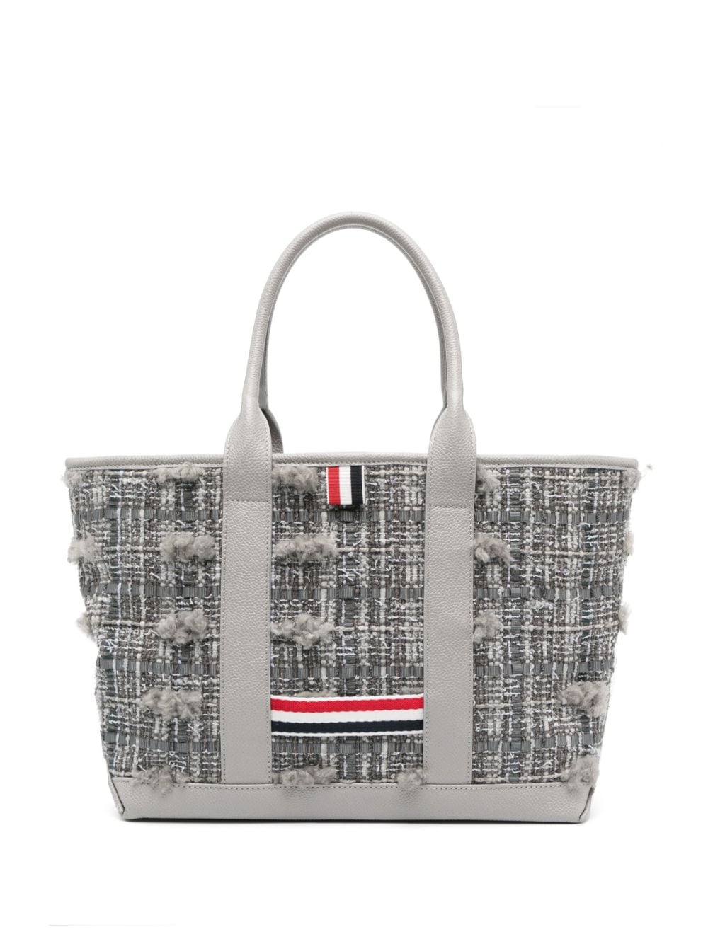 Thom Browne RWB-stripe mélange tote bag - Grey von Thom Browne