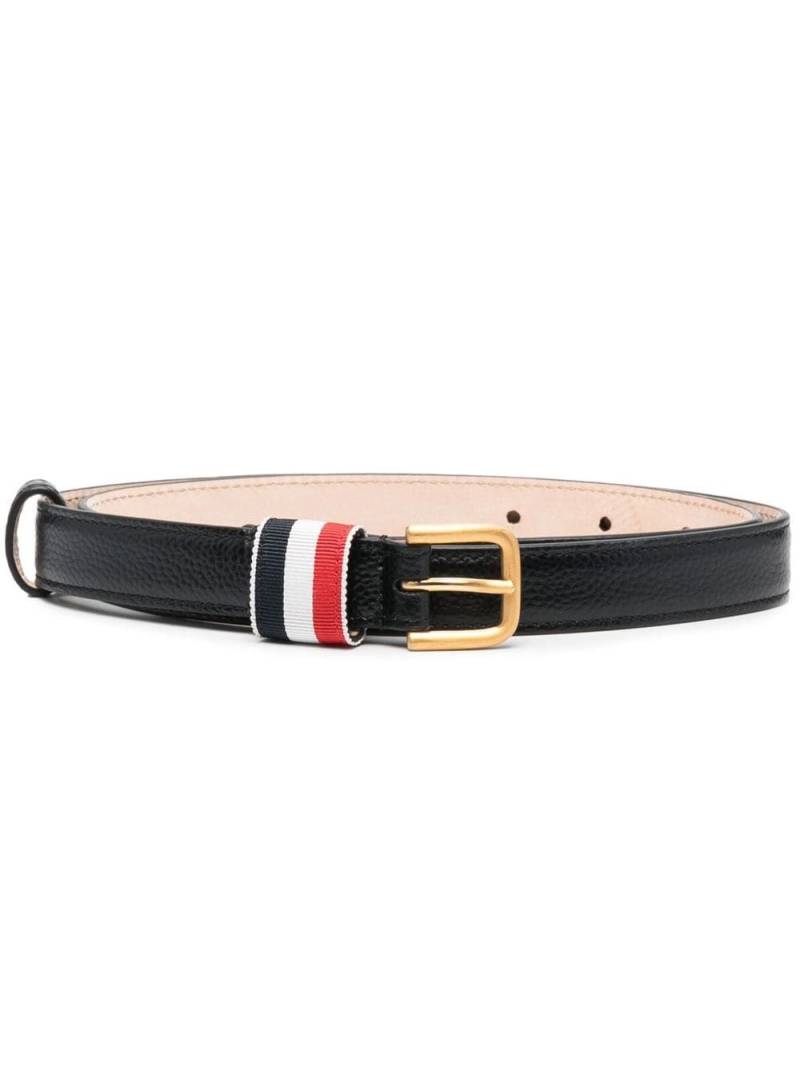 Thom Browne RWB-stripe pebbled-leather belt - Black von Thom Browne