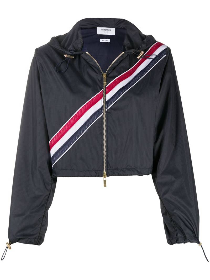 Thom Browne RWB-stripe short parka - Blue von Thom Browne