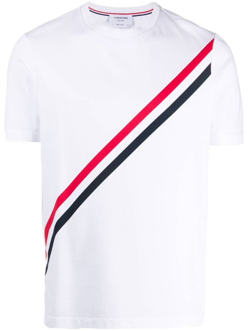 Thom Browne RWB-stripe short-sleeve T-shirt - White von Thom Browne