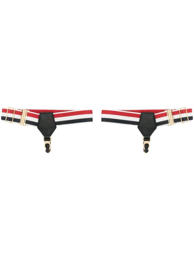 Thom Browne RWB-stripe sock garter - Blue von Thom Browne