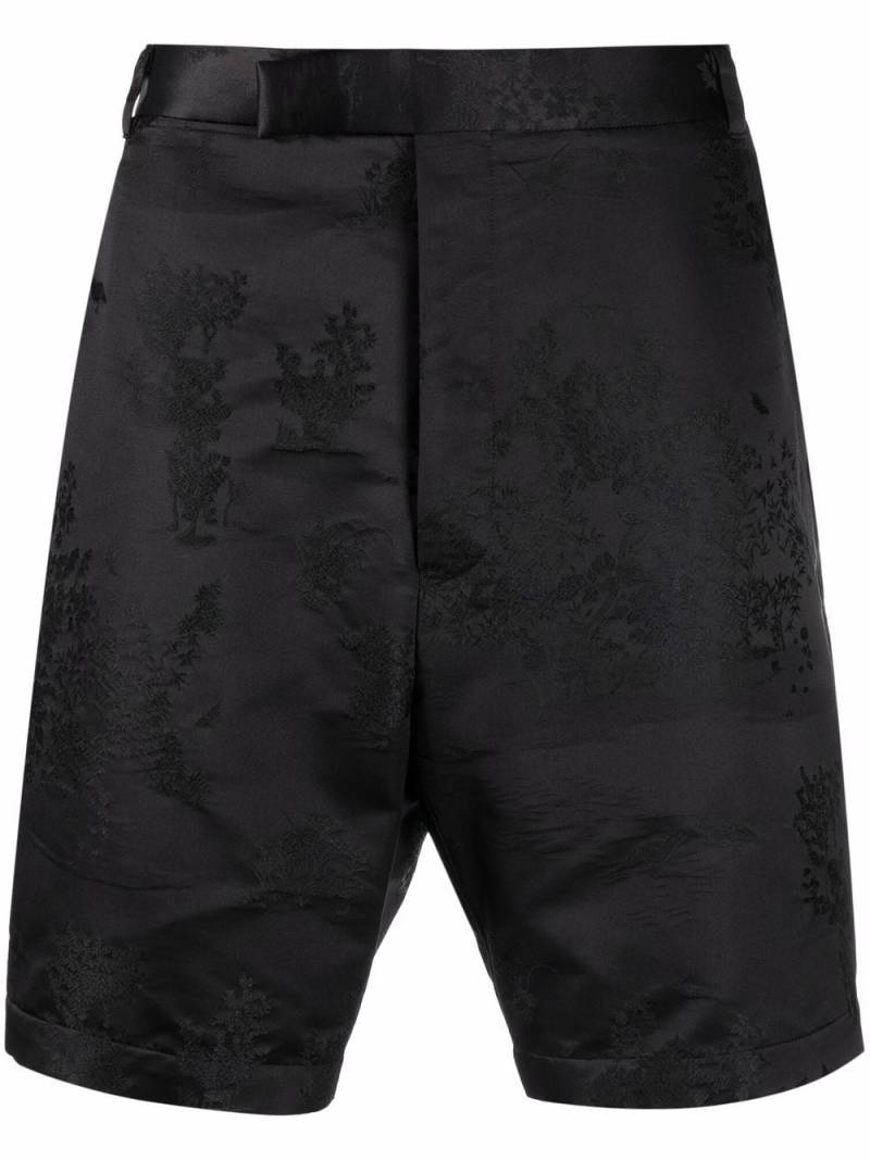 Thom Browne RWB stripe tailored shorts - Black von Thom Browne