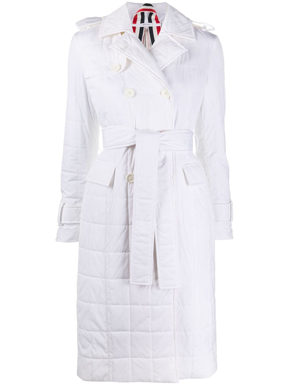 Thom Browne RWB stripe trench coat - White von Thom Browne