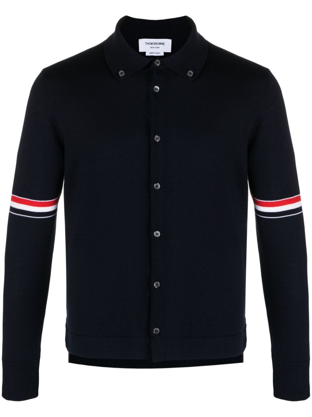 Thom Browne RWB stripe wool cardigan - Blue von Thom Browne