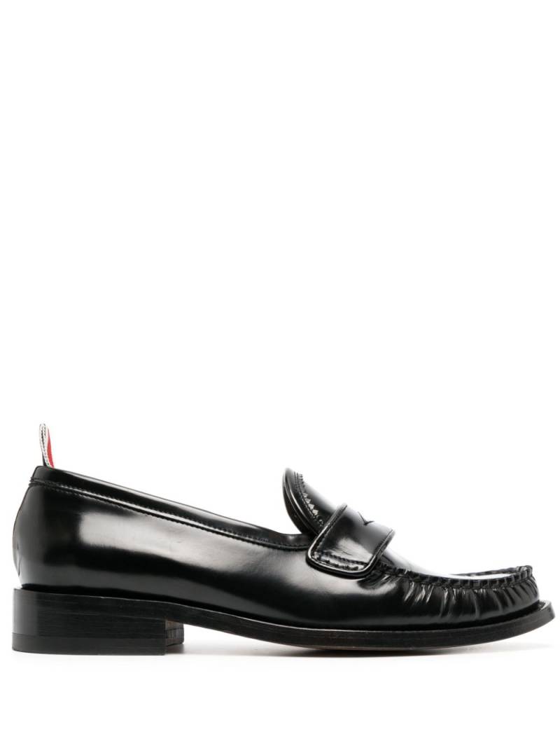 Thom Browne RWB-tab leather penny loafers - Black von Thom Browne