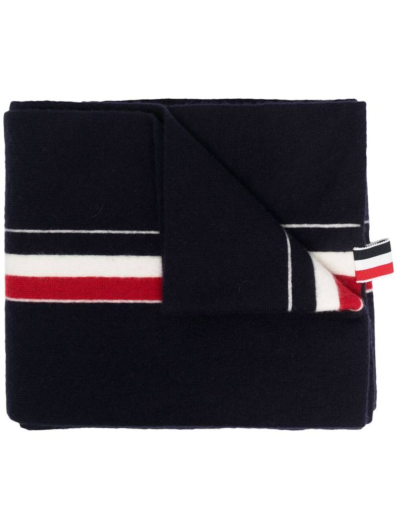 Thom Browne RWB tri-stripe ribbon scarf - Blue von Thom Browne