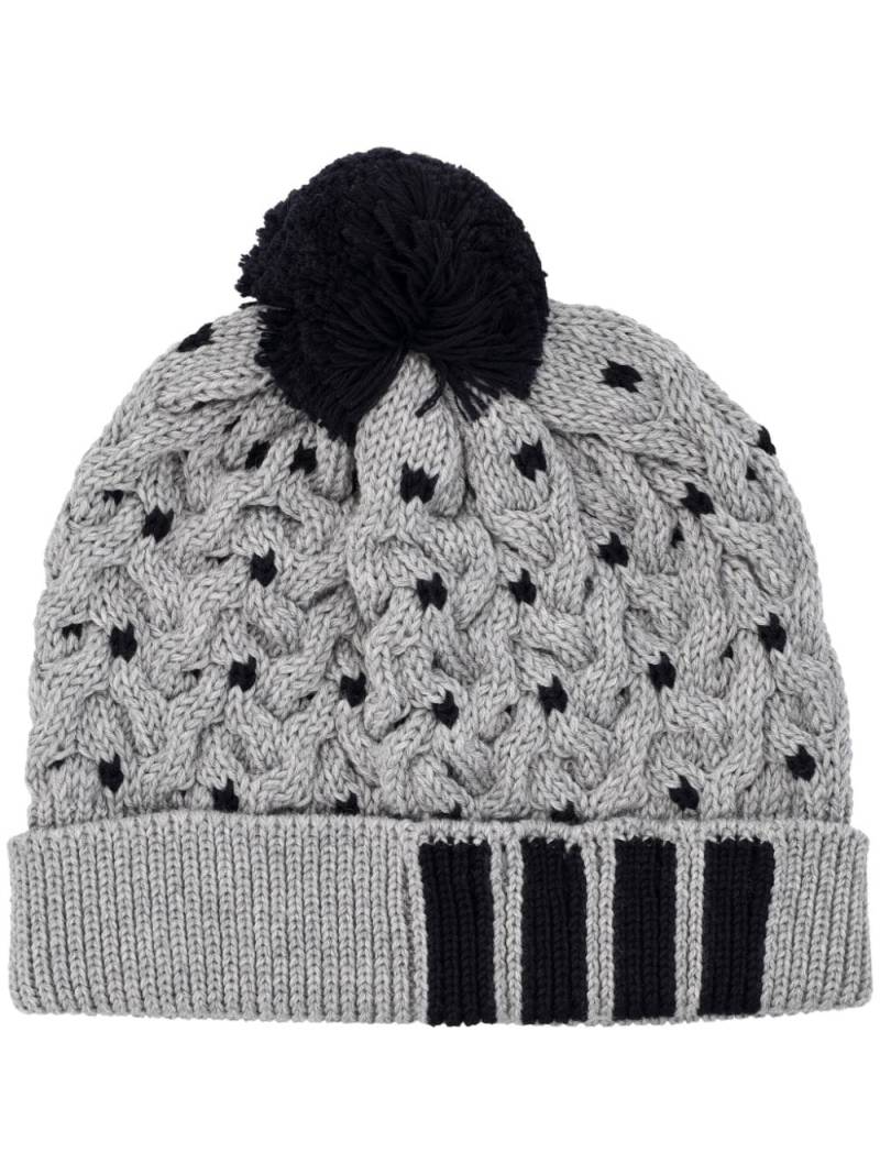 Thom Browne RWB virgin wool pompom beanie - Grey von Thom Browne