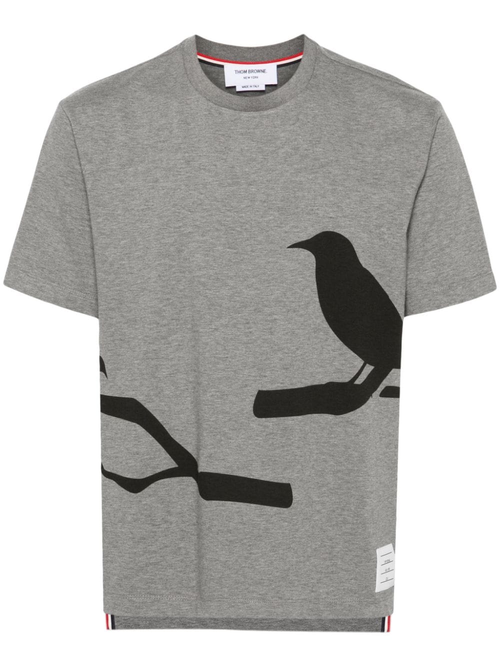 Thom Browne Raven-print cotton T-shirt - Grey von Thom Browne