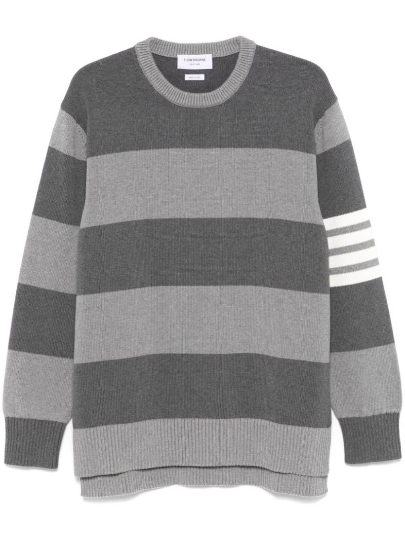 Thom Browne Rose Icon Intarsia Striped sweater - Grey von Thom Browne