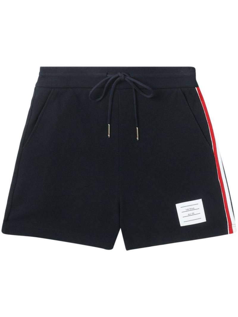 Thom Browne stripe-detail piqué-weave shorts - Blue von Thom Browne