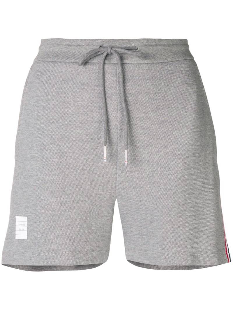 Thom Browne Rwb Stripe Piqué Shorts - Grey von Thom Browne