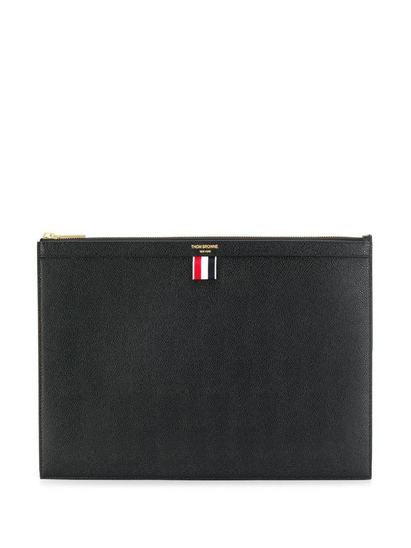 Thom Browne grosgrain ribbon-trim pouch - Black von Thom Browne