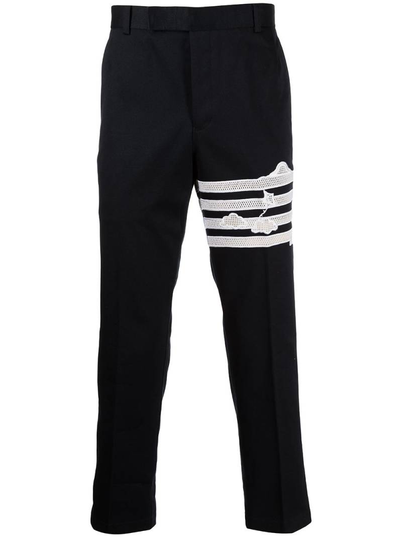 Thom Browne Unconstructed 4-Bar sky-motif chino trousers - Blue von Thom Browne