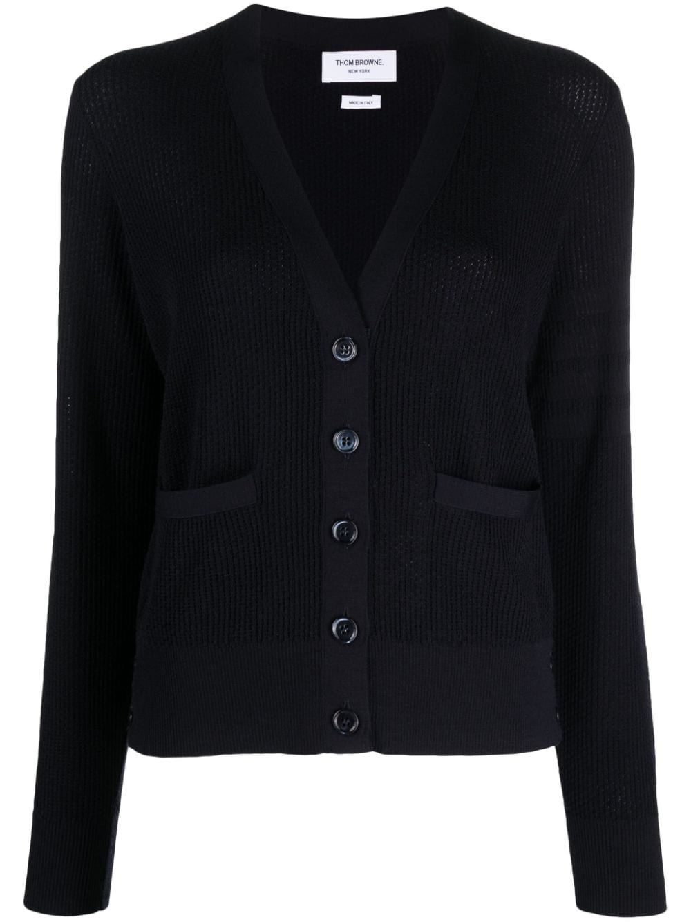 Thom Browne V-neck virgin wool cardigan - Blue von Thom Browne