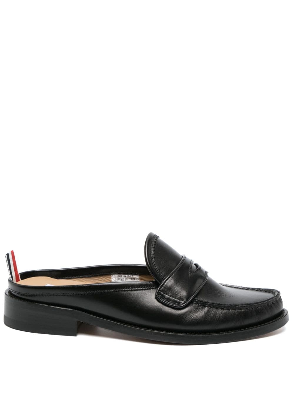 Thom Browne Varsity leather penny mules - Black von Thom Browne