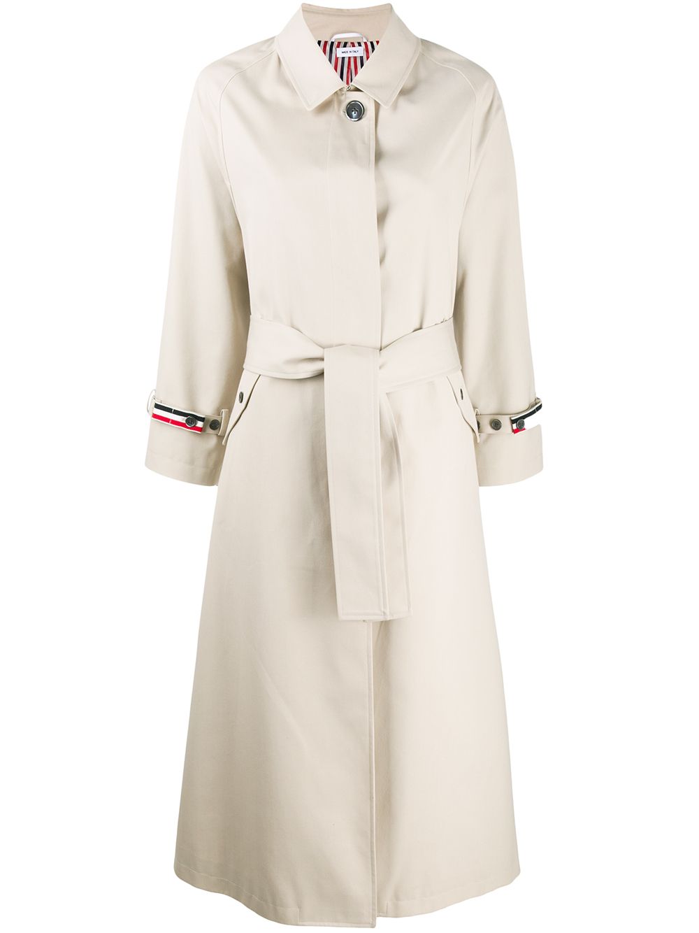 Thom Browne raglan-sleeve waterproof trench overcoat - Neutrals von Thom Browne