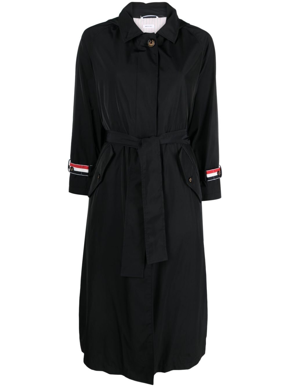 Thom Browne belted single-breasted coat - Black von Thom Browne